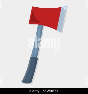 red fire axe isolated for firefighter concept icon vector illustration Stock Vector