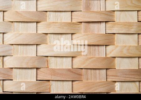 background detail of weave of a wood picnic basket Stock Photo