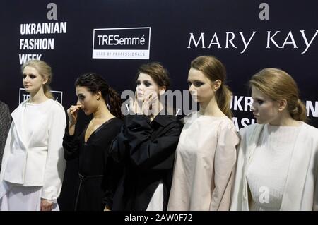 Kiev, Ukraine. 05th Feb, 2020. Models wait backstage during the Ukrainian Fashion Week FW 20-21 in Kiev. The Ukrainian Fashion Week (UFW) present collections for 2020/2021 by Ukrainian and International designers from 1 until 5 February 2020. Credit: SOPA Images Limited/Alamy Live News Stock Photo