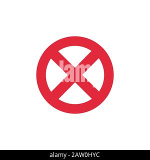 No parking flat icon, vector sign, colorful pictogram isolated on white. Prohibiting sign symbol, logo illustration. Flat style design Stock Vector