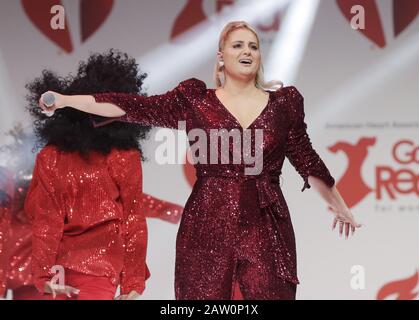 New York, United States. 05th Feb, 2020. Meghan Trainor performs at The American Heart Association's Go Red For Women Red Dress Collection 2020 at Hammerstein Ballroom on Wednesday, February 05, 2020 in New York City. Photo by John Angelillo/UPI Credit: UPI/Alamy Live News Stock Photo