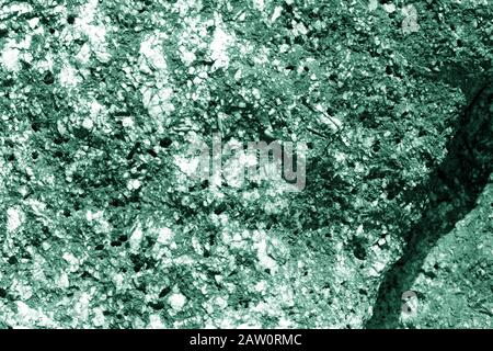 Seashore rocks texture close-up. Natural stone background green color toned Stock Photo