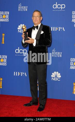 77th Annual Golden Globes 2019 - Press Room held at The Beverly Hilton in Beverly Hills, California. Featuring: Tom Hanks Where: Los Angeles, California, United States When: 06 Jan 2020 Credit: Adriana M. Barraza/WENN Stock Photo