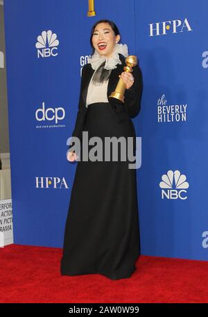 77th Annual Golden Globes 2019 - Press Room held at The Beverly Hilton in Beverly Hills, California. Featuring: Awkwafina Where: Los Angeles, California, United States When: 06 Jan 2020 Credit: Adriana M. Barraza/WENN Stock Photo