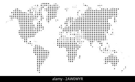 world map with  separate water on white background. world map from dot for background. isolated world map. editable vector. Stock Vector