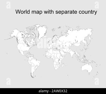 world map with  separate water on white background. world map from dot for background. isolated world map. editable vector. Stock Vector