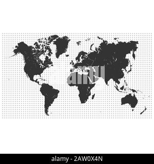 world map with  separate water on white background. world map from dot for background. isolated world map. editable vector. Stock Vector