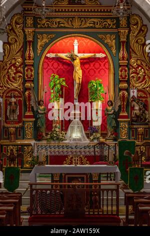 Church interior at Santiago del Teide, Tenerife, Canary Islands Stock Photo