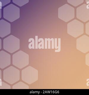Abstract pink and violet background with hexagons. Web blank card design. Vector illustration. Stock Vector