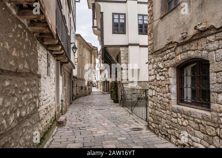 Tsar Samoil street in Ohrid, UNESCO World Heritage Site, North Macedonia
