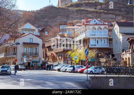 Tbilisi, Georgia 26 January 2020 - Abanotubani is the ancient district Stock Photo