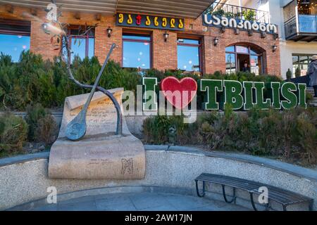 Tbilisi, Georgia 26 January 2020 - Sayat-novа monument in the old city of Tbilisi. Stock Photo