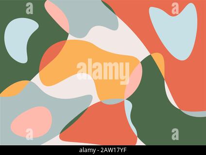 Vector illustration of abstract shapes of pastel colors. Stock Vector