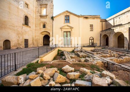 At the castle of Charles V. Lecce. Puglia. Italy. Stock Photo