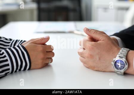 Office leadership meeting and decision making. Stock Photo