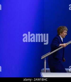 Bochum, Germany, January 31, 2020, ThyssenKrupp Annual General Meeting: The CEO of ThyssenKrupp AG Martina Merz is on the podium. Stock Photo