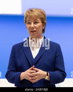 Bochum, Germany, January 31, 2020, ThyssenKrupp Annual General Meeting: The CEO of ThyssenKrupp AG Martina Merz is on the podium. Stock Photo