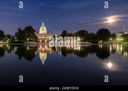 US Capitol Building at night, Washington DC, USA. Stock Photo