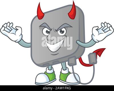 A cruel devil power bank Cartoon character design Stock Vector