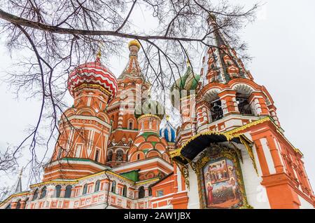 St. Basil Cathedral on the Red Square in Moscow, Russia Stock Photo