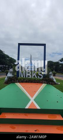 Kuching, Sarawak / Malaysia - February 6, 2020: The Waterfront area and Carpenter Street of Kuching Stock Photo