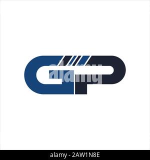 initial letter gp or pg logo vector design Stock Vector