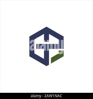 initial letter gp or pg logo vector design Stock Vector
