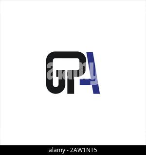 initial letter gp or pg logo vector design Stock Vector