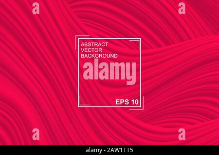 Red background. Abstract illustration of a fabric or liquid wave. Background for design. Vector luxury silk and wave texture Stock Vector