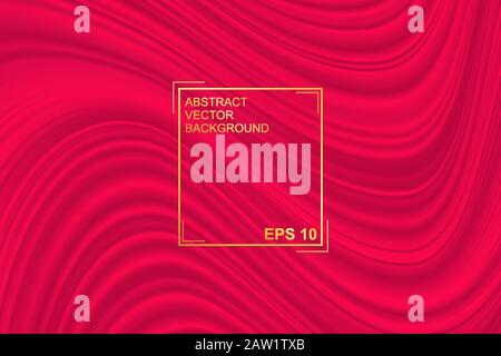 Red background. Abstract illustration of a fabric or liquid wave. Background for design. Vector luxury silk and wave texture Stock Vector