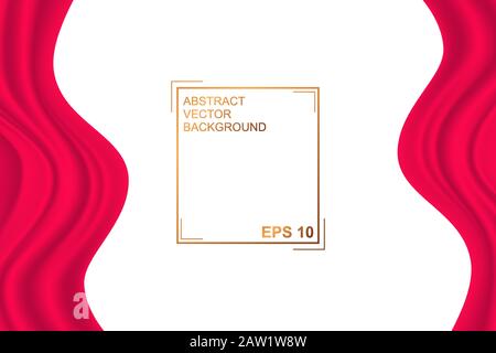 Red background. Abstract illustration of a fabric or liquid wave. Background for design. Vector luxury silk and wave texture Stock Vector