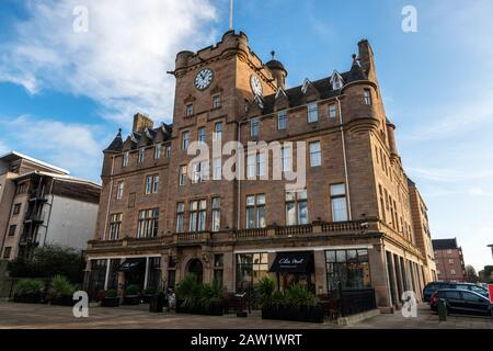 Malmaison luxury hotel and Chez Mal Brasserie and Bar on Tower Place, Leith, Edinburgh, Scotland, United Kingdom Stock Photo
