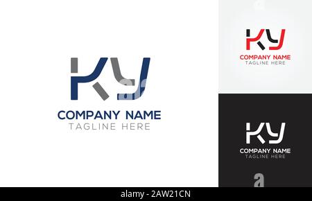 Initial ALphabet KY Logo Design vector Template. Abstract Letter KY Linked Logo Stock Vector
