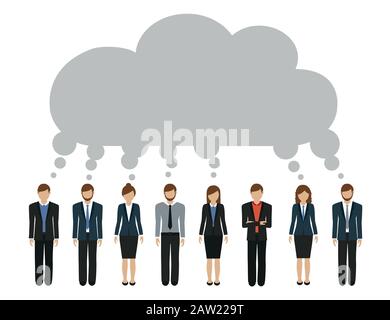 business men and women develop a common idea vector illustration EPS10 Stock Vector