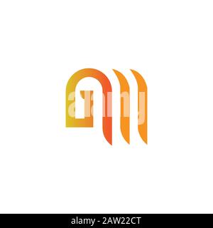 Initial letter gm or mg logo design template Stock Vector