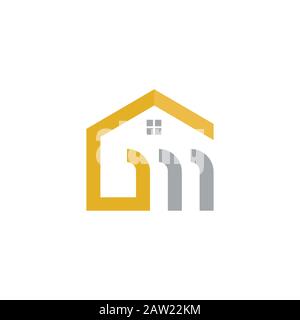 Initial letter gm or mg logo design template Stock Vector