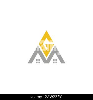 Initial letter gm or mg logo design template Stock Vector
