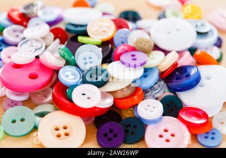 Pile of buttons close up Stock Photo