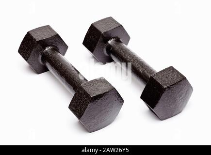 Dumbbells on a white background Stock Photo