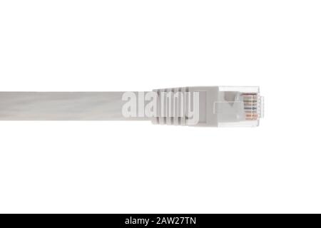 Ethernet cable on white background Stock Photo