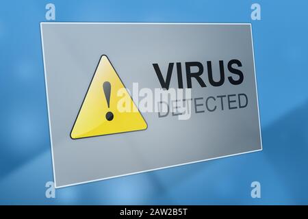 Virus detected - computer virus detection - spyware concept Stock Photo