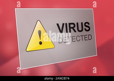 Virus detected - computer virus detection - spyware concept Stock Photo