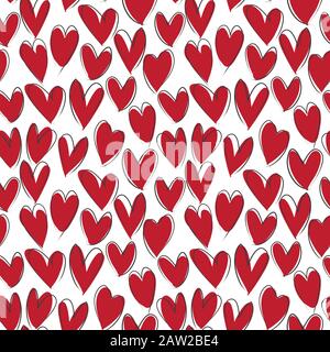 Heart shape Brush Strokes Seamless Pattern - This is a heart shape brushstrokes pattern suitable for fashion prints, patterns and backgrounds Stock Vector