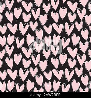 Heart shape Brush Strokes Seamless Pattern - This is a heart shape brushstrokes pattern suitable for fashion prints, patterns and backgrounds Stock Vector