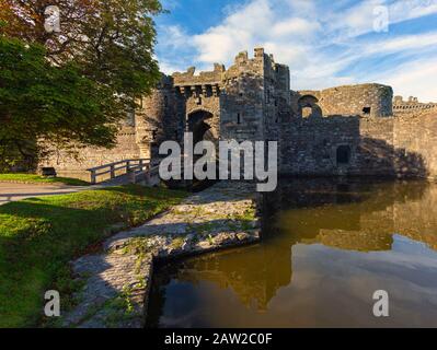 Beaumaris, Anglesey, Wales, United Kingdom.  The 14th century castle.  It is part of the UNESCO World Heritage Site which includes a group of Castles Stock Photo