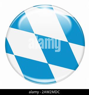 bavarian flag button isolated on white Stock Photo