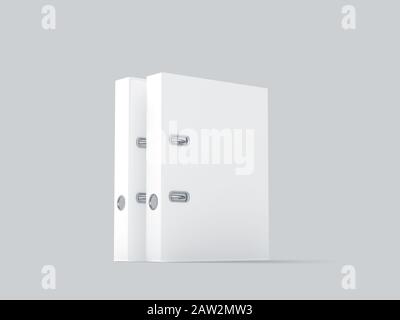 Two blank white ring binders mockups stand Stock Photo
