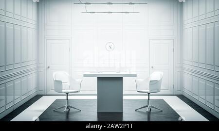 Blank white luxury office interior design, Stock Photo