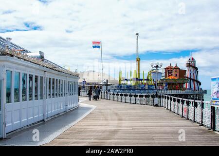 BRIGHTON, EAST SUSSEX, UK - JUNE 21 : View of Brighton pier in East Sussex on June 21, 2019 Stock Photo