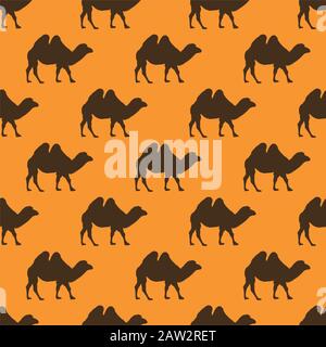 vector camel seamless pattern. background illustration of desert african animal Stock Vector